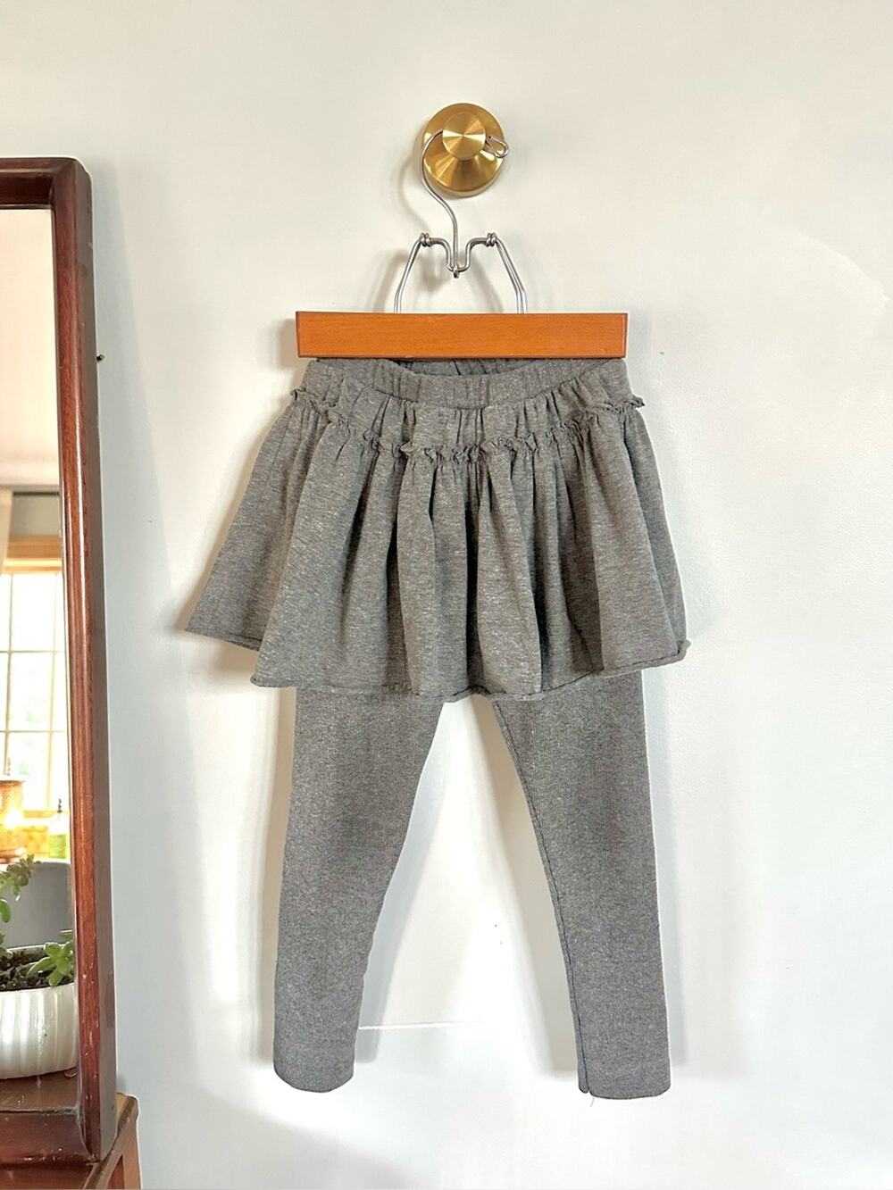 Sophie Catalou Girls Skirted Leggings Gray 2-in-1 Skirt Pants Size 4